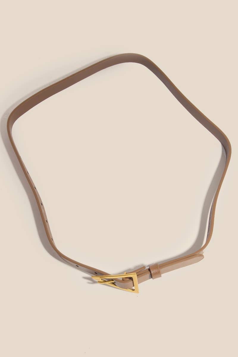 Triangle Buckle Leather Belt