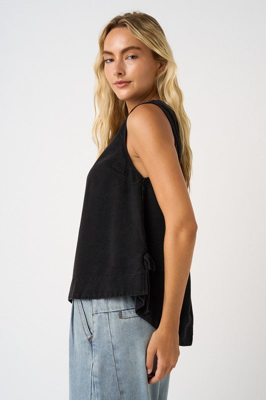 Washed Black Denim Tank