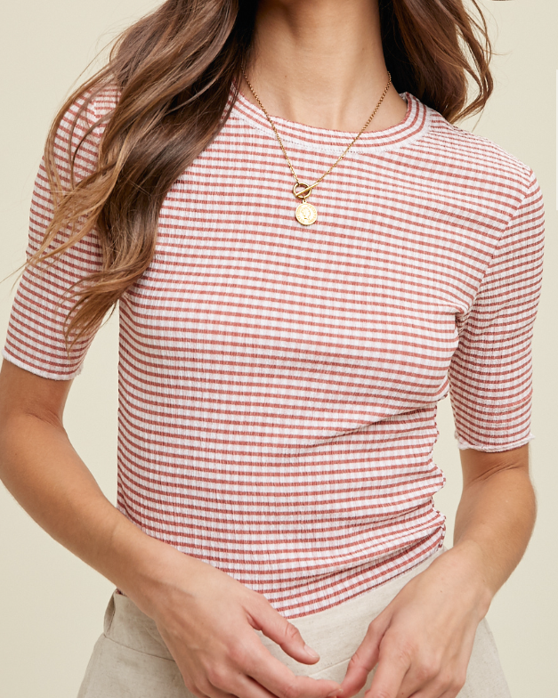 Sienna/Taupe Check Top