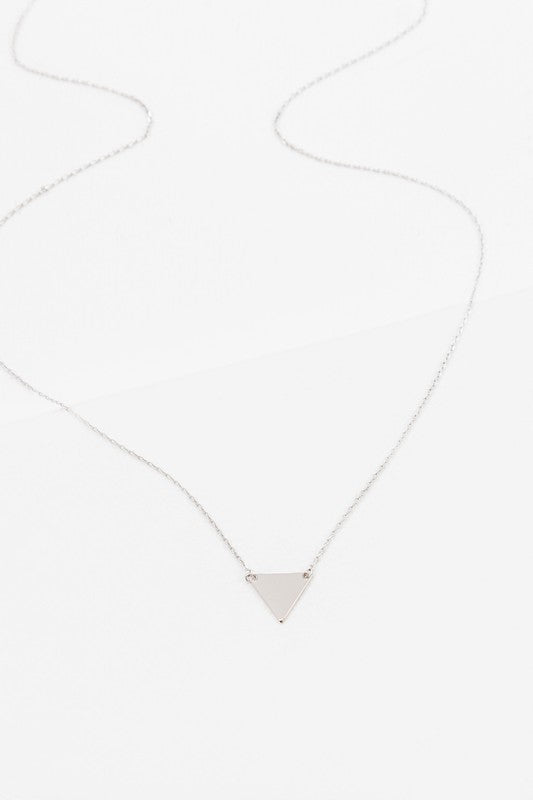 Silver Polished Triangle Necklace